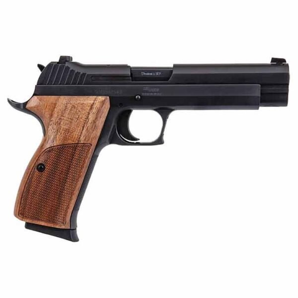 2-sg210a-9-b_b-600x600 SIG Sauer P210 Standard 9mm Luger Semi Auto Pistol 5″ Barrel 8 Rounds Walnut Grips Black Nitron Finish - Image 1